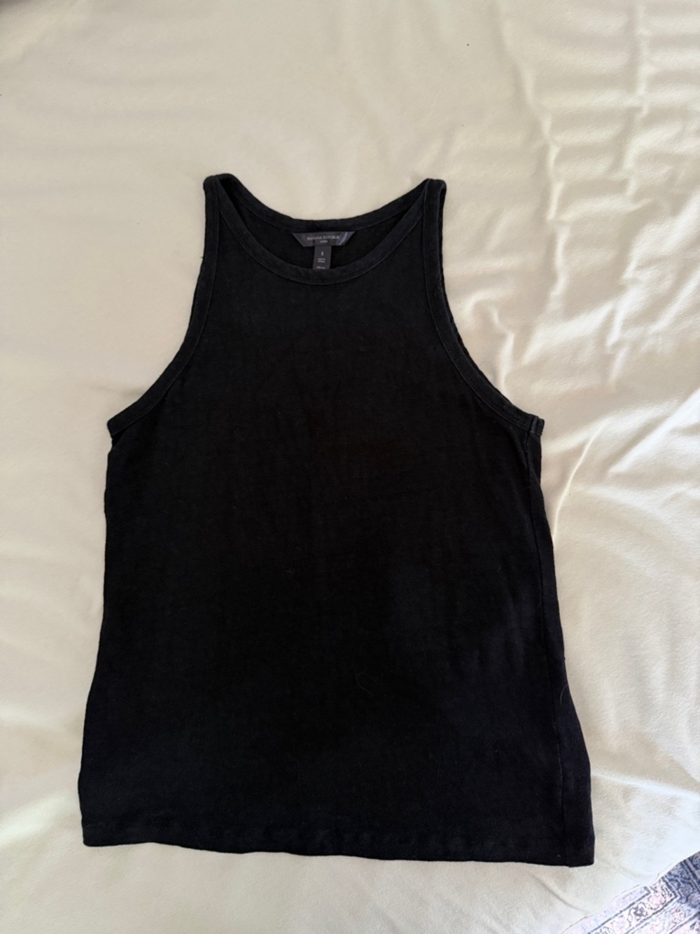 Banana Republic Black 100% Linen Tank
